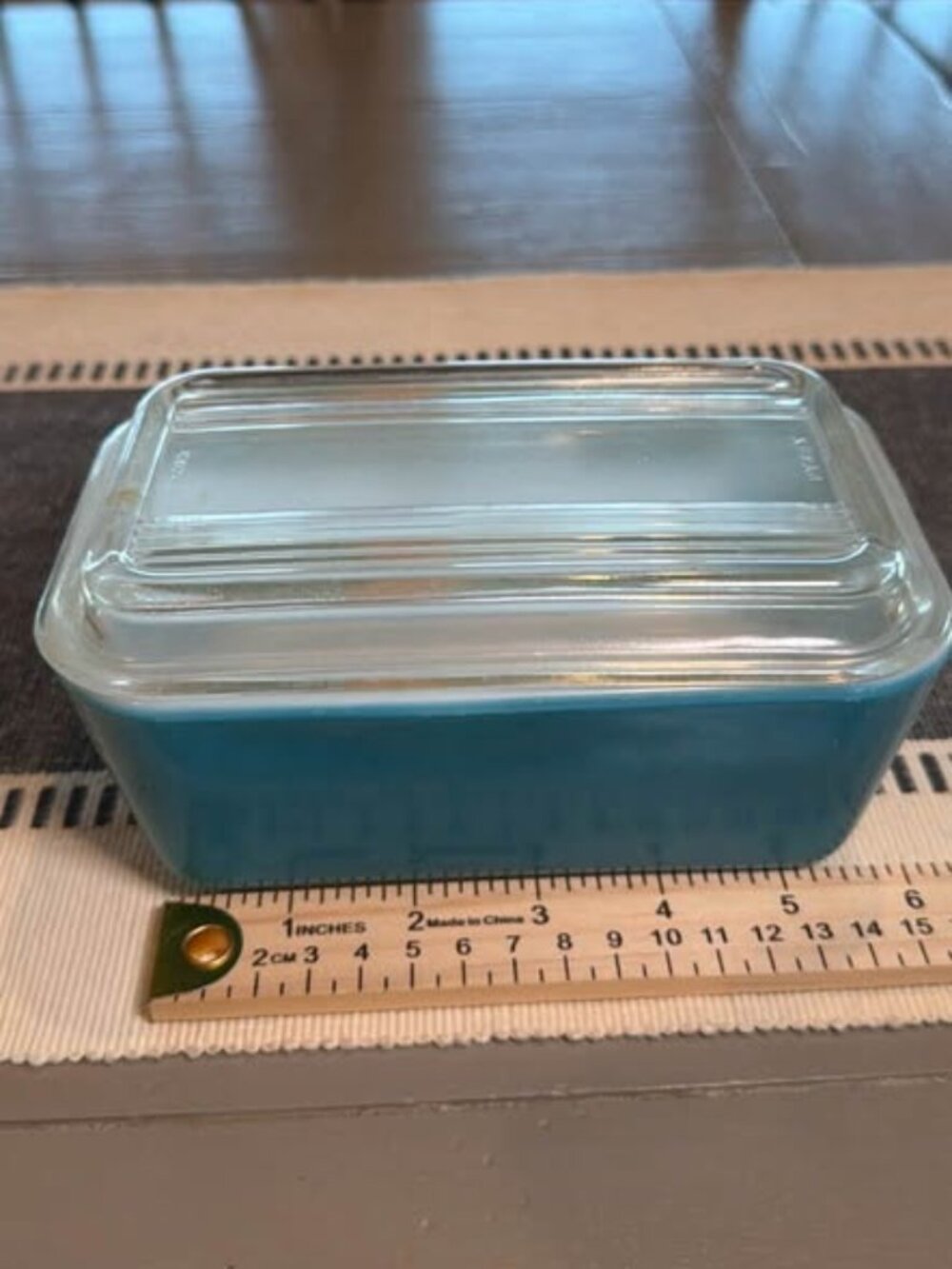 Vintage Pyrex 503 Turquoise Refrigerator Dish with Lid